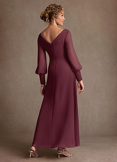 Azazie Paterson Suknie dla Matki Panny Młodej Linia A Pofałdowany Szyfon Długość kostki Sukienka image2