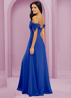 Barbie ♥ Azazie Jurken voor bruidsmeisjes Converteerbaar Jurk van Chiffon met A-Lijn Off the Shoulder Koningsblauw image6