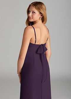 Azazie Mai Junior Plum Sheath Pleated Chiffon Dress image6
