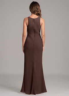 Azazie Allettie Brautjungfernkleider Meerjungfrau-Linie Chiffon Kleid Ganache image2
