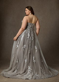 Azazie Keri Robes de mariée Robe Princesse en Dentelle Sans bretelles Blanc Diamant Cacao image12