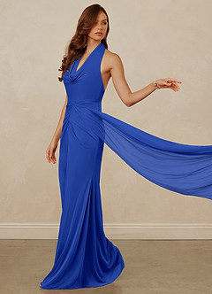 Christian Siriano Bridal for Azazie 1018 Final Sale Cabernet Sheath Pleated Mesh Dress image6