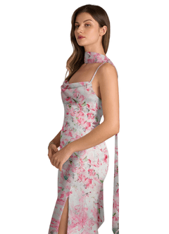 front Azazie Matching Color Matte Satin Scarf