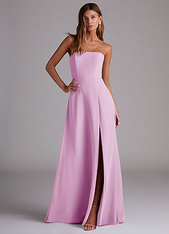 Azazie Wren Bridesmaid Dresses Candy Pink A-Line Side Slit Chiffon Convertible Dress image3