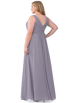 Azazie Pierrette Bridesmaid Dresses Fog A-Line Pleated Chiffon Dress image54