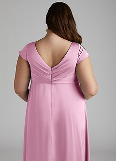 Azazie Allessia Maternity Bridesmaid Dresses A-Line Pleated Stretch Satin Floor-Length Dress image12