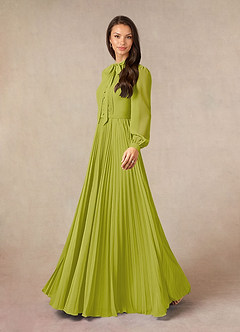 Azazie Adellah Abiti per la Madre della Sposa Abito A-Line in Chiffon Plissettato Citronella image2