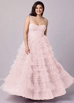 Barbie ♥ Azazie Bridesmaid Dresses Blushing Pink A-Line Sweetheart Neckline Tulle Dress image6