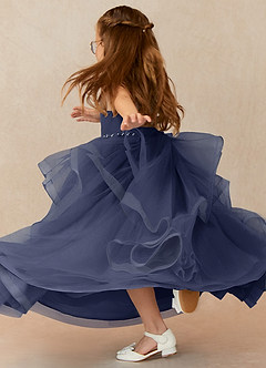Azazie Sofia Flower Girl Dresses Stormy A-Line Beaded Tulle Dress image2