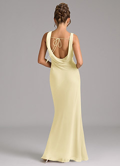 Azazie Rylina Bridesmaid Dresses Lemon Sorbet Mermaid Pleated Chiffon Dress image6