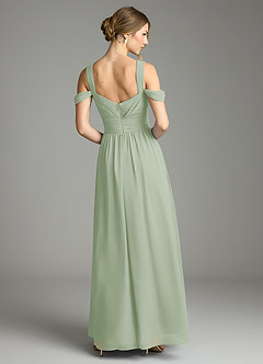 Azazie Lianne Bridesmaid Dresses Dusty Sage A-Line Off the Shoulder Chiffon Dress image7