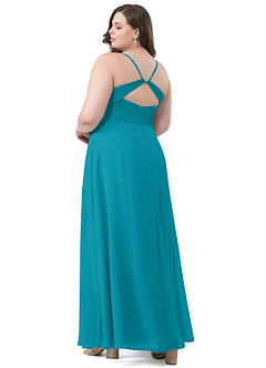 Azazie Haleigh Bridesmaid Dresses A-Line Pleated Chiffon Floor-Length Dress image8