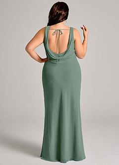 Azazie Rylina Bridesmaid Dresses Eucalyptus Mermaid Pleated Chiffon Dress image8