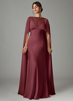 Azazie Stefania Vestidos de madrinha de casamento Vestido Merlot de Cetim elástico de Linha A image1