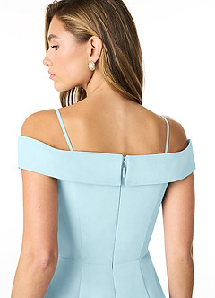 Azazie Lecia Final Sale Black Empire Off-The-Shoulder Pleated Chiffon Convertible Dress image7