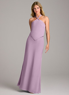 Azazie Keisha Bridesmaid Dresses Wisteria Sheath Chiffon Dress image5