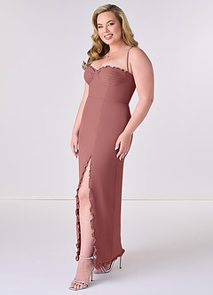 Barbie ♥ Azazie Bridesmaid Dresses Amethyst Sheath Corset Chiffon Dress image9
