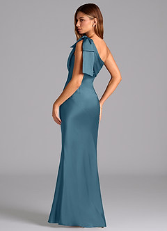 Azazie Yuanna Bridesmaid Dresses Bermuda Mermaid One Shoulder Stretch Satin Dress image6