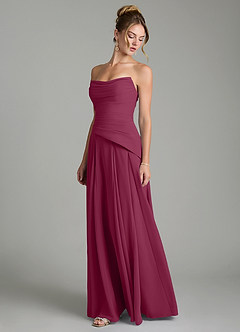 Azazie Gabriela Bridesmaid Dresses Mulberry A-Line Corset Chiffon Dress image6