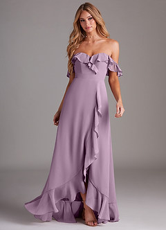 Azazie Lyra Bridesmaid Dresses Wisteria A-Line Chiffon Convertible Dress image4