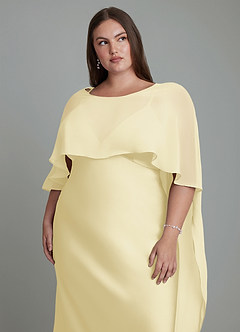 Azazie Stefania Bridesmaid Dresses Lemon Sorbet A-Line Stretch Satin Dress image14