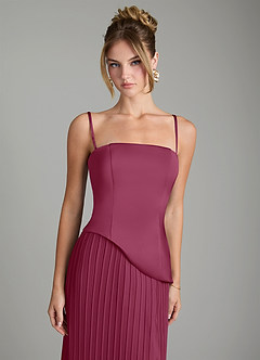 Azazie Tierney Bridesmaid Dresses Mulberry A-Line Strapless Chiffon Convertible Dress image2