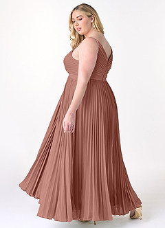Azazie Raychelle Bridesmaid Dresses Cedar Rose A-Line V-Neck Chiffon Dress image10