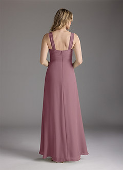 Azazie Weisz Mother of the Bride Dresses Vintage Mauve A-Line Square Neckline Pleated Chiffon Dress image6