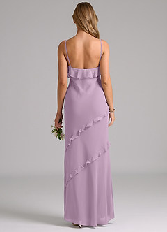 Azazie Nancie Brautjungfernkleider Meerjungfrau-Linie Gestreift Chiffon Kleid Blauregen image2