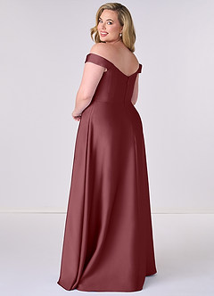 Barbie ♥ Azazie Bridesmaid Dresses Desert Rose A-Line Off the Shoulder Stretch Satin Convertible Dress image8