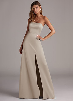 Azazie Wren Bridesmaid Dresses Frost A-Line Strapless Stretch Satin Convertible Dress image3