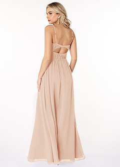Azazie Yanelie Bridesmaid Dresses English Rose A-Line Scoop Pleated Chiffon Dress image4