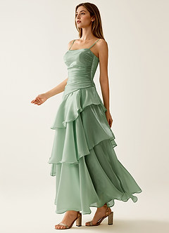 Nicola Sage Satin Ruffled A-line Prom Dress image6