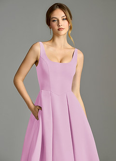 Azazie Amalie Abiti da Damigella Abito A-Line in Chiffon Plissettato Rosa Confetto image7