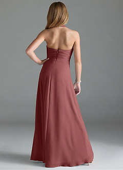 Azazie Tessie Junior Amethyst A-Line Pleated Chiffon Dress image2