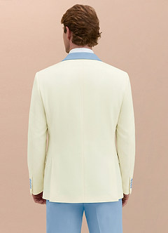 front Adrian Sky Blue Shawl Lapel Structured Stretch Tuxedo Jacket