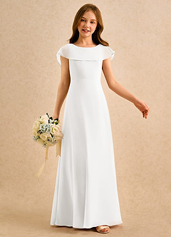 Azazie Kittie Girls Formal Flower Girl Klänningar Klä A-Line i Chiffong image6