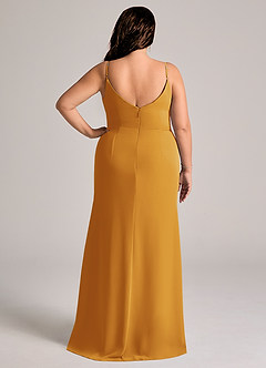 Azazie Deandra Brudtärnklänningar Klä av Sjöjungfru i Chiffong Plisserad Knäck image8