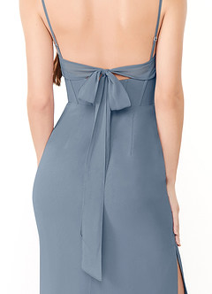 Azazie Mai Bridesmaid Dresses Twilight Sheath Pleated Chiffon Dress image6