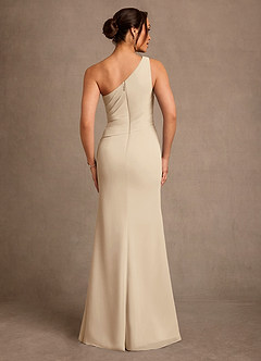 Azazie Floy Mother of the Bride Dresses Champagne Sheath One Shoulder Chiffon Dress image3