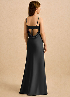 Azazie Mirabella Girls Formal Flower Girl Klänningar Klänning Tubklänning i Stretch Satin Hjärtformad urringning image1