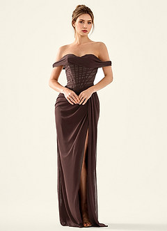 Seraphinalyn Truffle Satin Faced Chiffon Satin Faced Chiffon Prom Dress image6
