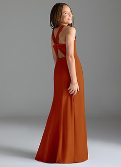 Azazie Rue Junior Syrena Rozcięcie z boku Szyfon Długość podłogi Młodsza druhna Sukienka image5