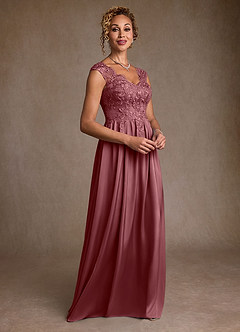 Azazie Amethyst Abiti per la Madre della Sposa Abito A-Line in Pizzo Rosa Del Deserto image5