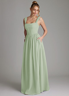Azazie Caterina Bridesmaid Dresses Dusty Sage A-Line Corset Chiffon Dress image5