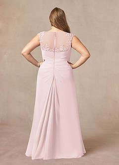Azazie Libby Kleider für die Brautmutter A-Linie Schaufel Pailletten Chiffon Kleid Zartrosa image8