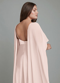 Azazie Stefania Bridesmaid Dresses Blushing Pink A-Line Stretch Satin Dress image15