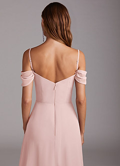 Azazie Marley Bridesmaid Dresses Powder Pink A-Line Off the Shoulder Chiffon Convertible Dress image9