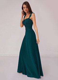Barbie ♥ Azazie Bridesmaid Dresses Pine A-Line Sweetheart Neckline Chiffon Dress image3