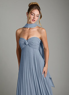 Azazie Tempest Bridesmaid Dresses Dusty Blue Empire Corset Chiffon Convertible Dress image8